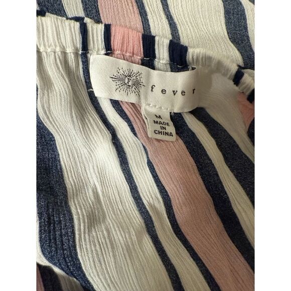 Fever Women's Bell Sleeve Blouse. Size M. Multicolor Striped - Picture 5 of 7